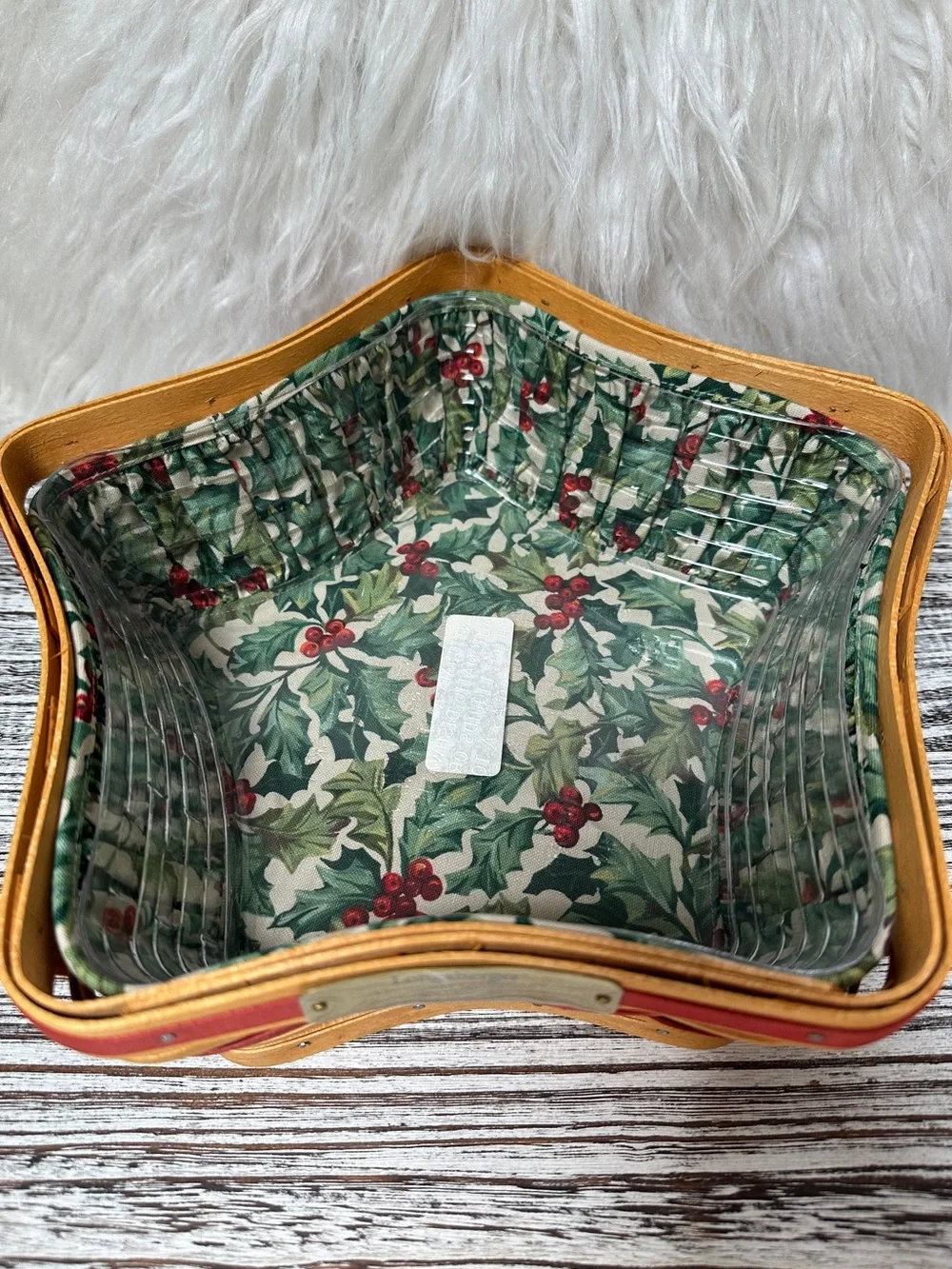 Longaberger 2001 Christmas Collection Shining Star Basket, Lid & Liner